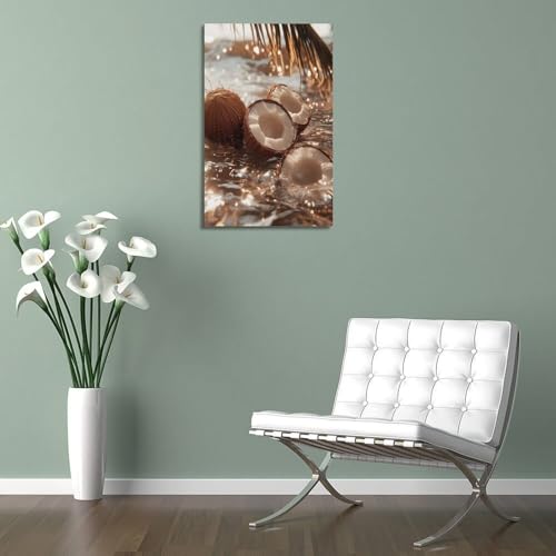 Poster coco de mer suspendu en toile artistique durable
