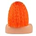 eNilecor Short Fluffy Bob Kinky Straight Hair Wigs with Bangs Synthetic Heat Resistant Women Fashion Hairstyles Custom Cosplay Party Wigs + Wig Cap (Orange)