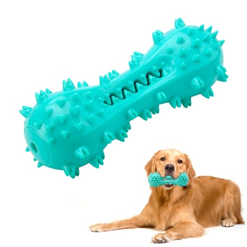 BRISKORE Juguete para masticar para perros, indestructible, juguete para masticar, juguete para perros chirriante, hueso para masticar, hueso para perros grandes, cachorros para cepillar los dientes
