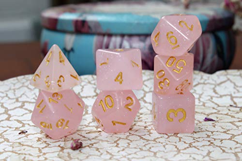 Dnd Dice Set Rpg Polyhedral Dice Fit Dungeons And Dragons(D&D) Pathfinder Mtg Role Playing Dice (Pink) #TOP5