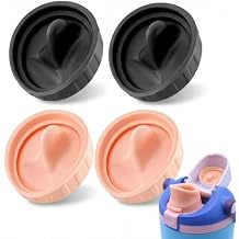 4pcs Silicone Stopper Replacement for Owala FreeSip Bottles Black & Pink, Leak-Proof Lid Gasket for 30oz/40oz Water Bottles, BPA-Free