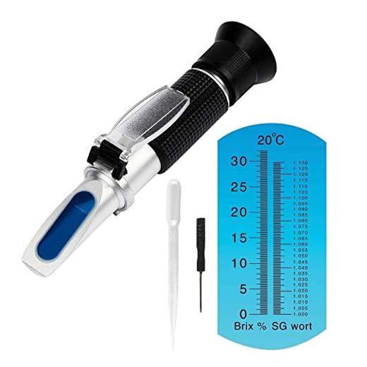 Brix Refractometer for Homebrew Beer Wort Refractometer, Dual Scale Beer Refractometer Specific Gravity 1.000-1.120 and Brix: 0~32%, ATC Wort SG Refractometer Replaces Homebrew Hydrometer
