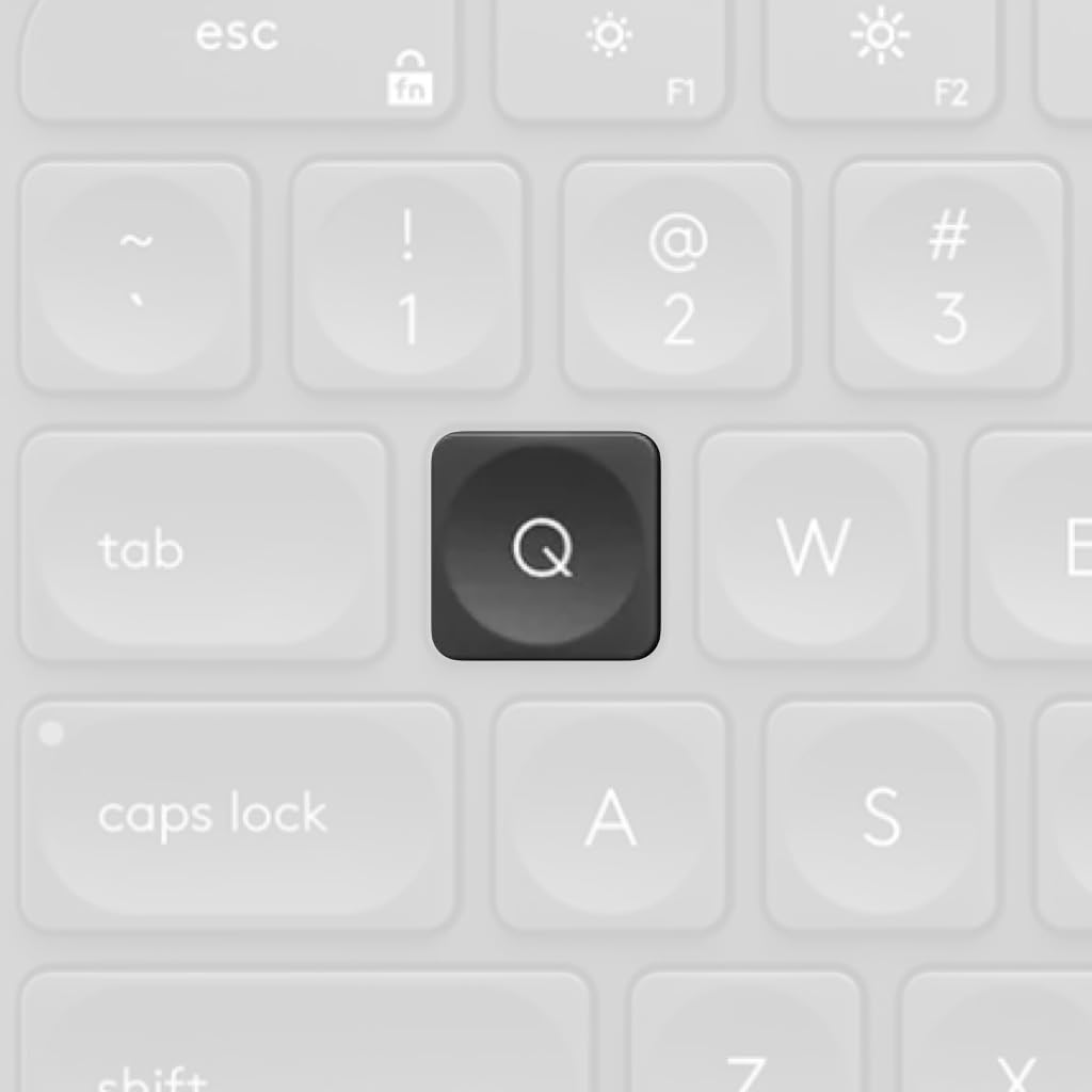 Single Keycap for Logitech Keyboard Craft/MX Keys S/MX Keys Mini/MX Keys S for MAC/MX Keys Mini for MAC (Black/Graphite, [Q] Key)