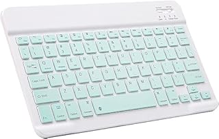 كيبورد بلوتوث رفيع للغاية - كيبورد لاسلكي صغير محمول قابل لاعادة الشحن مع مفاتيح عربية وانجليزية - عمر بطارية 150 ساعة لاجهزة ايباد وايفون وسامسونج وتابلت اندرويد
