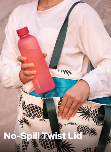 Image of Opard Slim Water Bottle 27oz, Dishwasher Safe Plastic Water Bottle BPA-Free, Leakproof Screw Top, Flamingo Pink, Reusable for Travel School Sport Gym Hiking