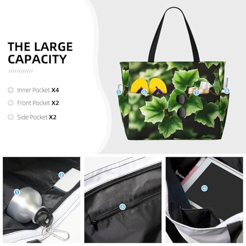 Ivy Blossoms Tree Print Unisex Large Capacity Beach Travel Bag Vacation Picnic Sport Tote Portable Gym Bag3
