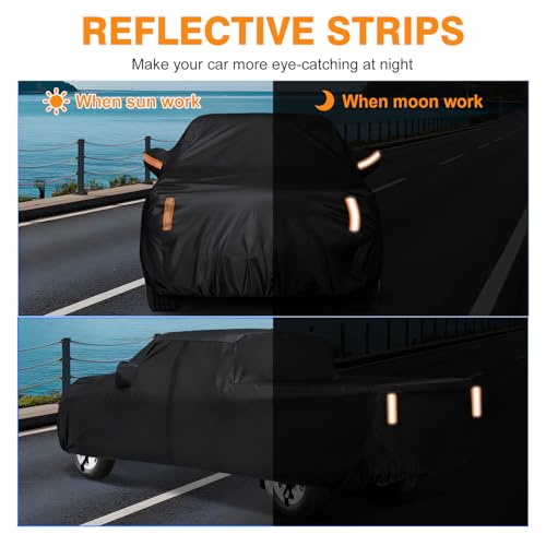 Truck Cover Waterproof All Weather - Pickup Truck Car Cover Fit for Ford F150, Chevrolet Silverado 1500, Gmc Sierra, Ram 1500, Toyota Tacoma (Length Up to 242 inch) - Thumbnail 5