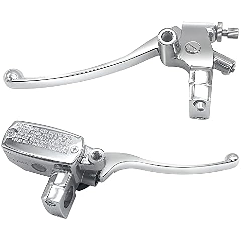 JAVIK Left & Right Brake Master Cylinder Clutch Lever for Honda VT600 VT750 VT1100 VT1300 VTX1300 VF750 (Chrome) Cover