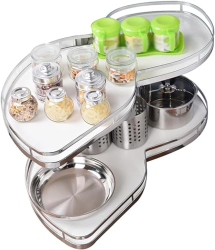 Plateau d'angle à 2 niveaux robuste pour meuble de cuisine au design pivotant haut de gamme