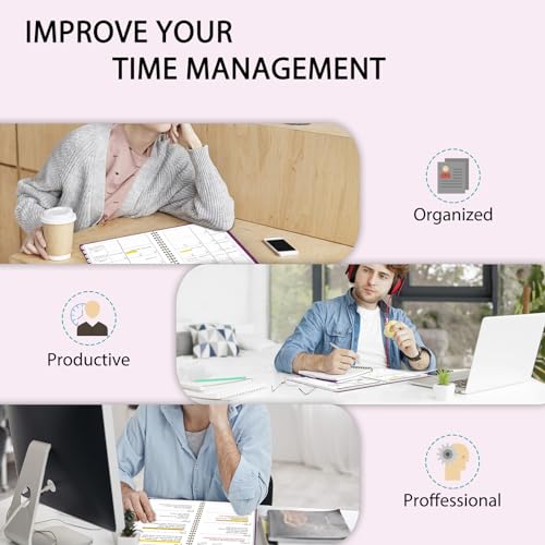 Ymumuda 2025 Planner Weekly Monthly, JAN.2025 to DEC.2025, 12 Months, 8.5" X 11", 2025 Large Monthly Calendar Planner with Spiral Bound, Excellent for School Office Supplies, Deep Pink