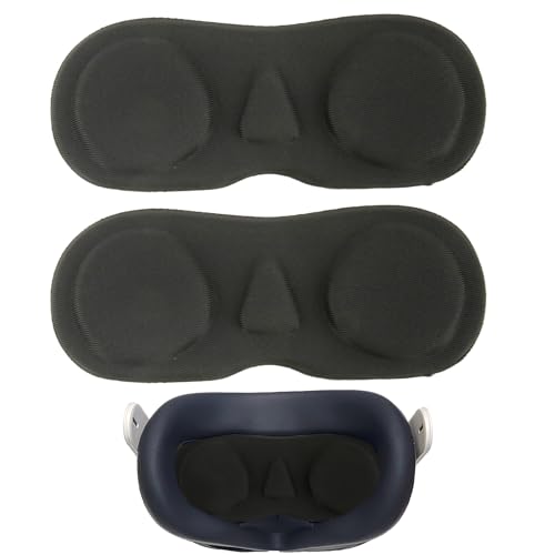 2 PCS Esponja Protectora para Lentes VR, Accesorios compatible con Meta Quest 3, Quest 2, Oculus Rift S, Valve Index y Pico 4, Negro, Espuma de Calidad, Ajuste Perfecto