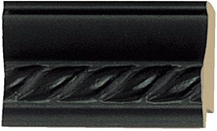 CountryArtHouse Picture Frame Moulding (Wood) 100ft bundle - Traditional Black Finish - 1.375" width - 7/16" rabbet depth