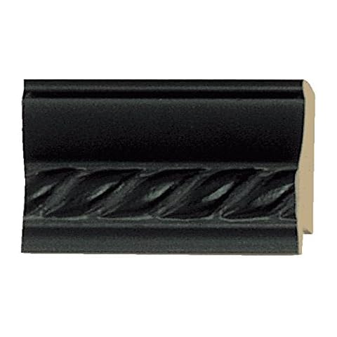 CountryArtHouse Picture Frame Moulding (Wood) 18ft bundle - Traditional Black Finish - 1.375" width - 7/16" rabbet depth Cover