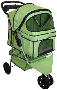 BestPet New Green 3 Wheels Pet Dog Cat Stroller w/RainCover