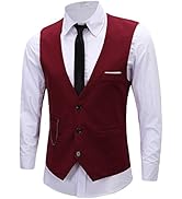 ERZTIAY Men's Formal Dress Business Slim Fit Sleeveless Jacket Suit Vest Waistcoat