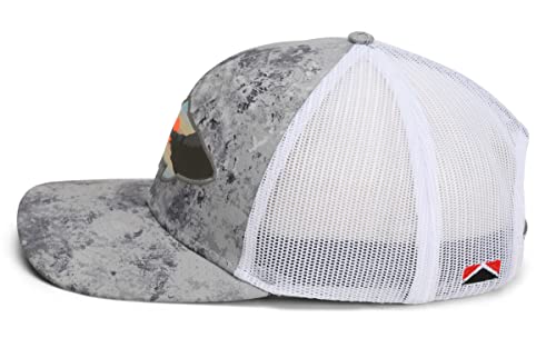 Sunset Trout 6-Panel Mesh Back Fly Fishing Hat Moutain Silhouette Fishing Hat (Grey Cirrus) #TOP5