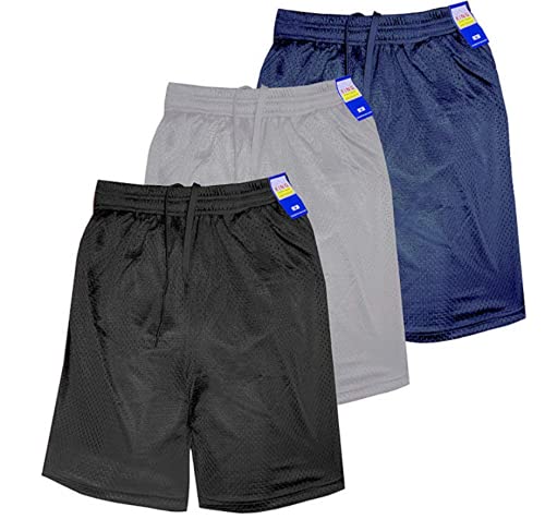 Mens Mesh Basketball Shorts with 2 Side Pockets Single 3 Pack S - 5XL