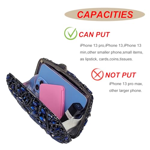 Image of Colorful Crystal Clutch Box Handbag Women Sparkling Evening Bags for Wedding Party Prom Purse
