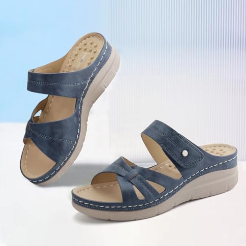 Image of Ortho + Rest Women Orthotic Slides Comfortable Orthopedic Sandals Walking Sandals with Arch Support
