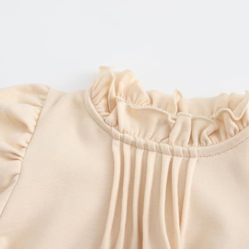 Colorful Childhood Girls Puff Long Sleeve T Shirt Fall Princess Pleated Ruffles Collar Blouses Spring Tops4