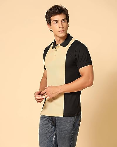 Image of INKKR Men's Solid Regular Fit T-Shirt (A10-POLO-FACTORY-BEIGE-S A10-02
