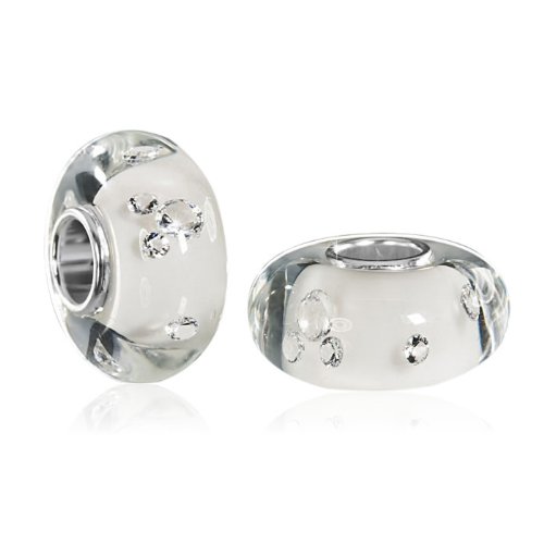 Murano vetro ciondolo con 10 zirconi bianco 925