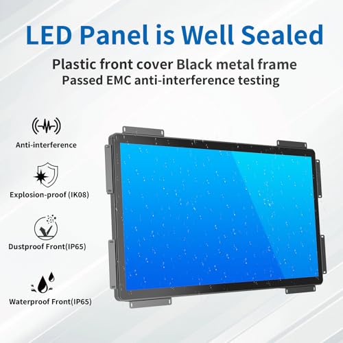 Image of 32 Inch Open Frame Touch Monitor, PCAP 10-Point Touch Industrial Touchscreen Monitor, with HDMI /VGA /DVI Interface, Active Matrix TFT LCD,LED Backlight, with VESA Mount