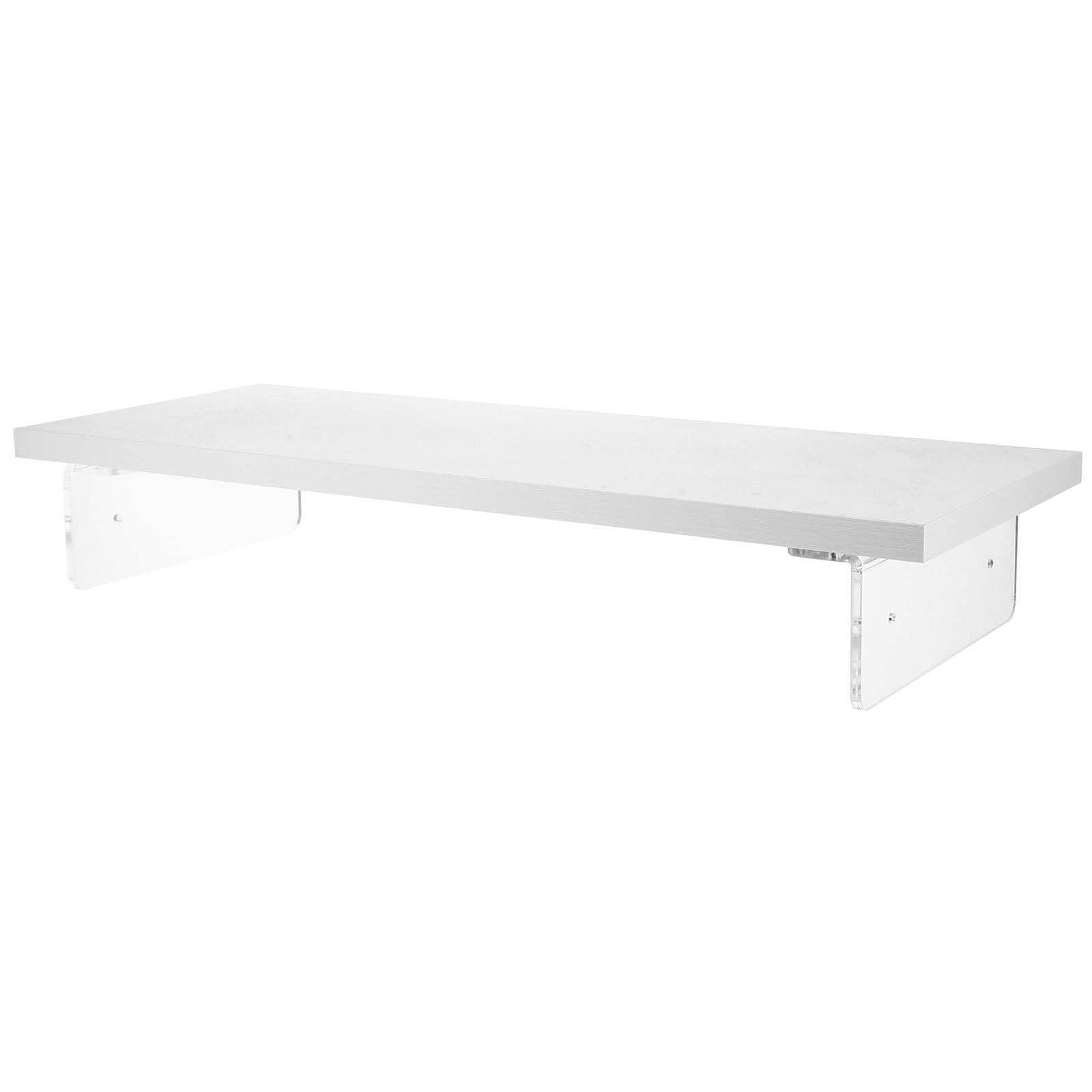 Abaodam Soporte Elevador de Monitor Acrílico Blanco 50 Cm para Computadora Portátil y Escritorio, Base Estable para Oficina y Estudio, Soporte Vertical Ergonómico para Pantalla