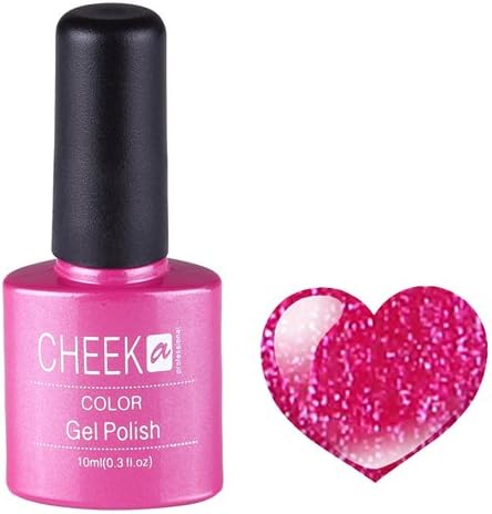 Cheeka Soak Off Uv Gel Polish 10ml Color Glitter Plum
