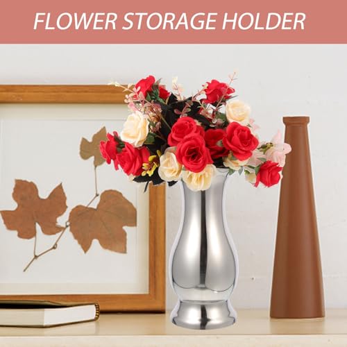 Florero de acero inoxidable de estructura estable para decorar estanterías y mesas del hogar 5