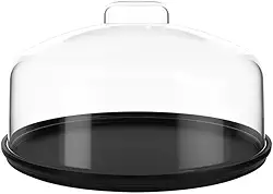 Boleira baixa Cake com Cúpula, 25 cm, Preto, Coza