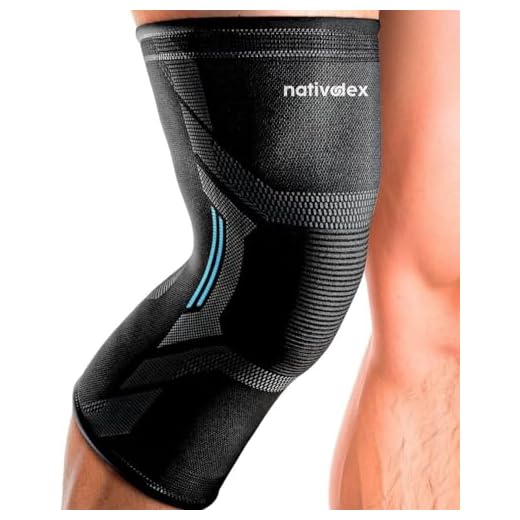 NativoDex Rodillera Estabilizadora de Sujeción Menisco y Ligamento - Rodillera Antideslizante de Compresión para Hombre y Mujer para Tendinitis, Ligamentos, Rotuliano, Dolor (XL, Azul)