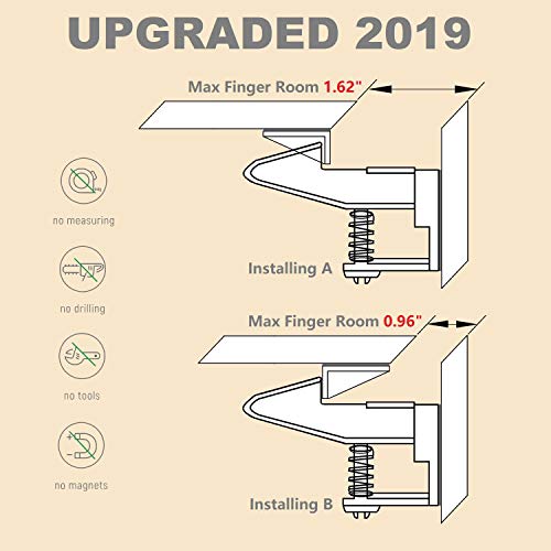 Cabinet Locks Child Safety Latches - Okefan 12 Pack Baby Proofing Cabinets Drawer Lock Adhesive Latch For Kids Proof Drawers No Drilling Tools Needed (Black) #TOP2