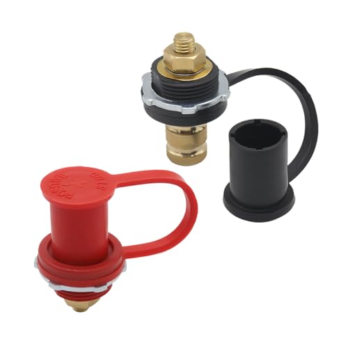 TNAIYH Car Remote Battery Terminal 2PCS Automobile 3/8 Stud Battery Charger Post with Cover Waterproof 250A Vehicle Battery Charging Jump Post Kit Fit for RVs ATVs Trucks