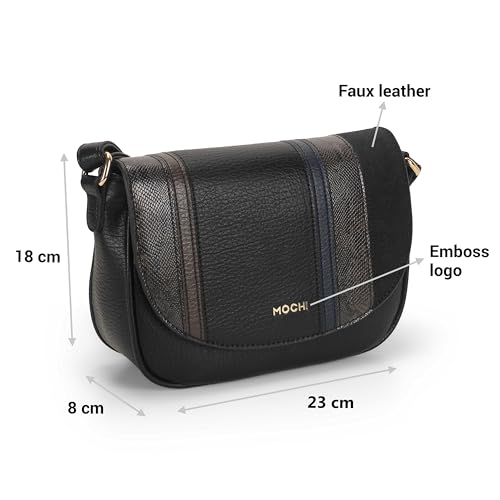 Image of Mochi Metro Black Oriane Top Handle Sling Bag Clairette Sling Bag