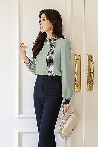 Image of GG Style Women Western Printed Cuff Collar Tops