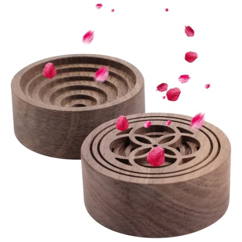 Set de 2 Difusores de Madera de Nogal, Aromaterapia