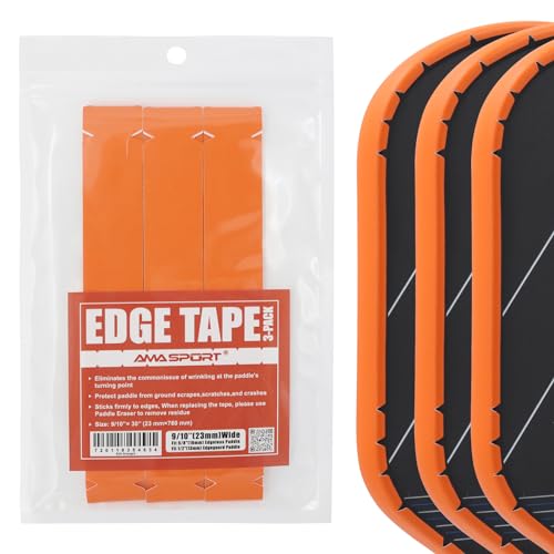 PICKLETECH Pickleball Paddle Protection Tape Orange - Paddle Head Edge Guard - Racket Edge Protection Tape -Fit Perfectly Curved Edge -No Wrinkling Pizzazz Contrasty Colors