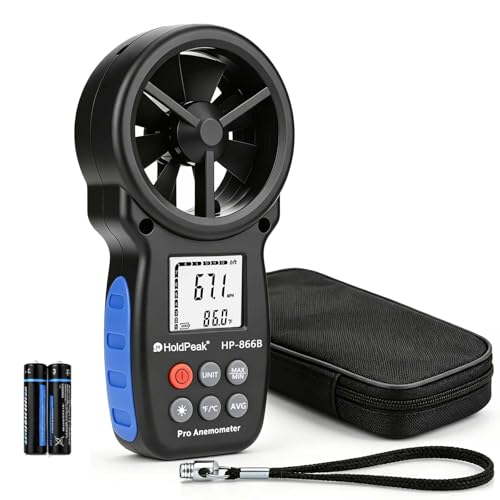 HoldPeak 866B Digital Anemometer Handheld Wind Speed Meter for Measuring Wind Speed, Temperature and...