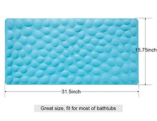 Non-Slip Bathtub Mat Othway Soft Rubber Bathroom Bathmat With Strong Suction Cups (Blue) #TOP2