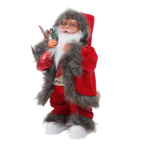 SOLUSTRE Muñeco Eléctrico Papá Noel Musical Decoración Navideña para Mesa Figura Animada Ligera Resistente para Fiesta