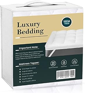 Linens World Bed Topper Double with Strong Straps Double Matress Topper Luxury Soft 10CM Extra Thick Mattress Topper Double Bed Mattress Topper Double Mattress Topper Matressesdouble Topper Double