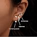 Silver Earrings for Women, Silver Stud Huggie Hoop Jacket Cartilage Earring Stacks for Sensitive Ears, Dainty Women Fashion Jewelry Gifts