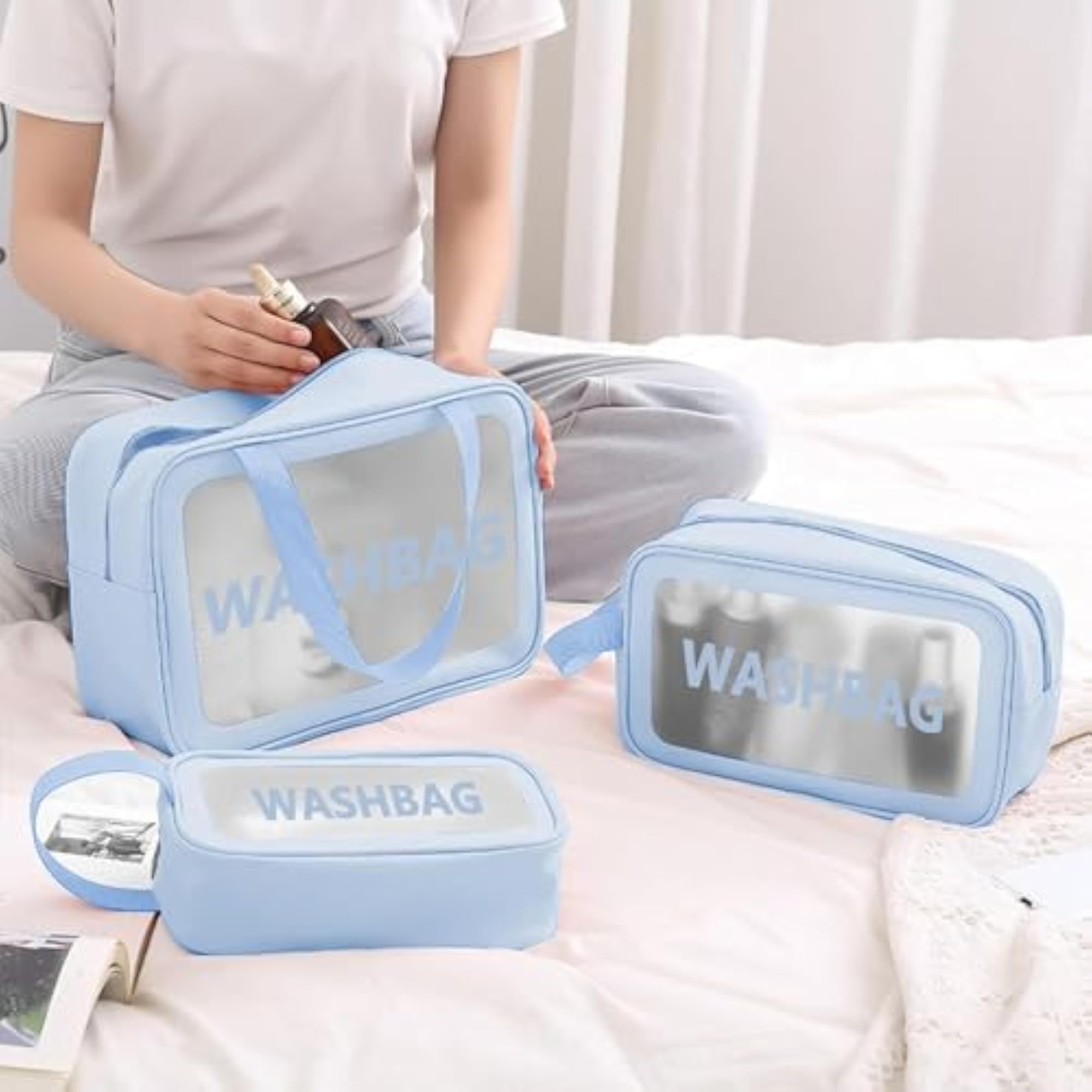 PVC Cosmetic Organizer Bag with Zipper Closure