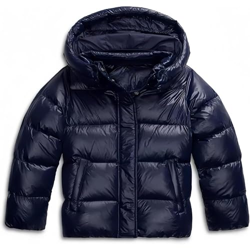 Men's Urban All-Rounder Puffer Jacket Waterproof Hooded Quilted Coat Winter Business Casual Style Outerwear (Dark Blue,X-Large)