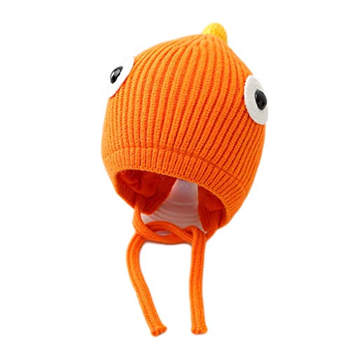 Toddler Kids Infant Winter Cute Dinosaur Hat, Earflap Knit Warm Cap Cotton Lined Hats For Baby Boys Girls Outdoors Cap (Color : Orange, Size : 3-36 Months) #TOP13