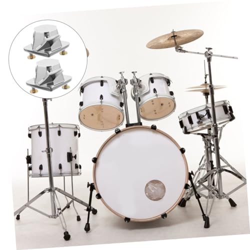 Hemoton 2 piezas Soporte Base para Tom Drum de Hardware de Batería en Hierro Plateado miniatura 7