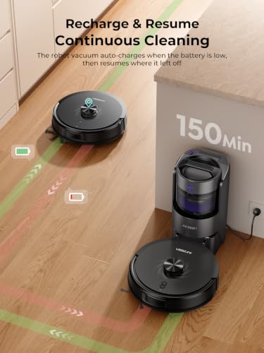 Image of Robot Vacuum and Mop, Upgraded Bagless Robot Vacuum Cleaner with Self-Emptying, 6000Pa Robotic Vacuum with LiDAR Navigation, Smart Mapping, Schedule, App /Alexa Control for Carpet /Pet Hair, Q20 Ultra