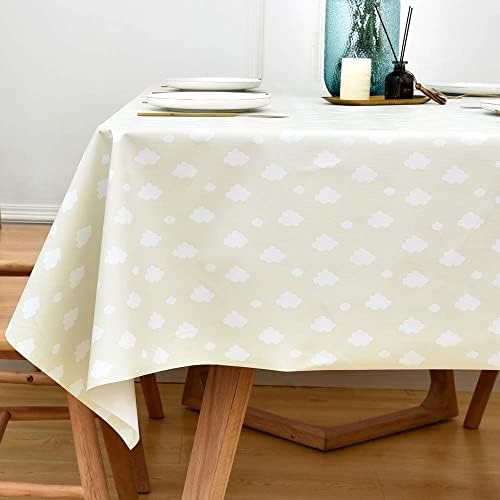 Yofori Table Cloth Plastic Tablecloth Wipeable PVC Wipe Clean WaterProof Table Cover (137x137cm, Refreshing)