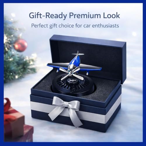 Image of YOURKARTS.COM Solar Spinning Glider Dashboard Perfume | 360 Rotating Solar Powered Car Air Freshener with Built-in Plant-Based Organic Fragrance | Airplane Dashboard Perfume | Car Interior Accessory